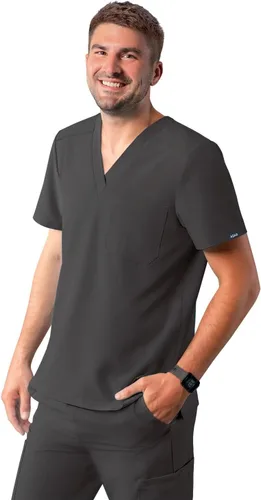 Vista 15 de Adar Addition Scrubs para hombre - Camiseta médica clásica con cuello en V Negro