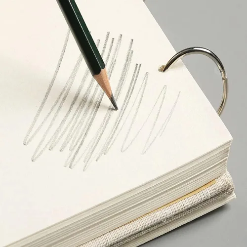 Vista 6 de Cuaderno de bocetos retro en espiral, tapa dura, de lino, 120 páginas, 160 GSM, grueso, recargable, hojas sueltas, para dibujar arte, papelería