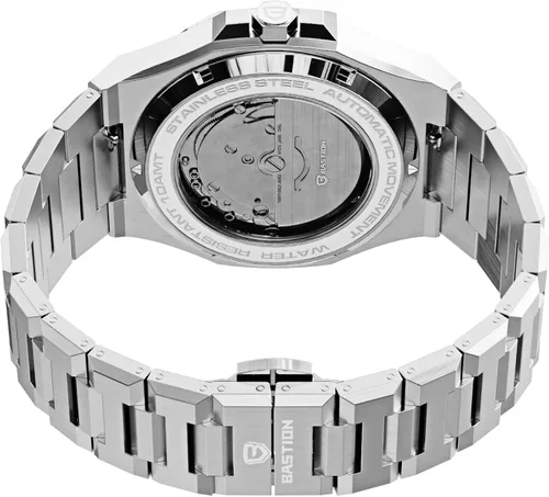 Vista 5 de BASTION Nomad - Reloj automático para hombre, acero inoxidable, movimiento japonés, cuerda automática, reloj clásico de lujo impermeable, Acero