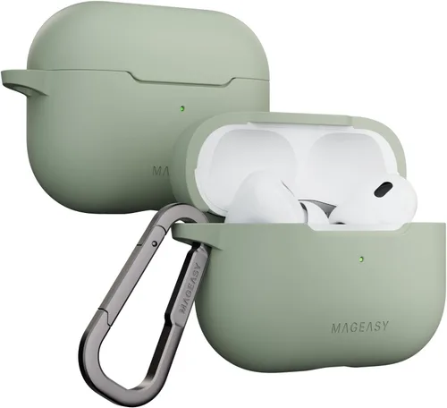 Vista 21 de MAGEASY Funda diseñada para estuche de AirPods Pro 2 - Funda protectora a prueba de golpes para AirPods Pro y Pro 2, resistente a las manchas, suave