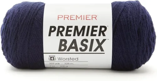 Vista 28 de Premier Yarns Basix, hilo de estambre sólido, hecho de acrílico, hilo ideal para ganchillo y tejido, color blanco, 359 yardas