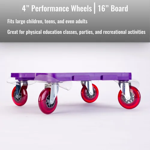 Vista 2 de Cosom Scooter Board, 16 Inch Premium Sit & Scoot Board with 4 Inch Non-Marring Performance Wheels, Double Race Bearings, & Safety Handles, Physical