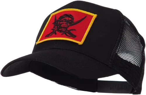 Vista 13 de e4Hats Skull and Choppers Gorra de malla con parches militares bordados