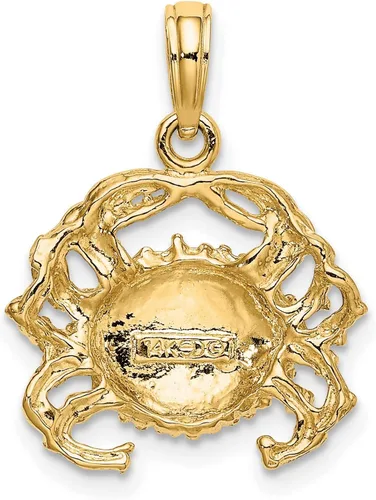 Vista 3 de Colgante de cangrejo de oro amarillo de 14 k con espalda abierta, 0.591 in x 0.669 in, Metal