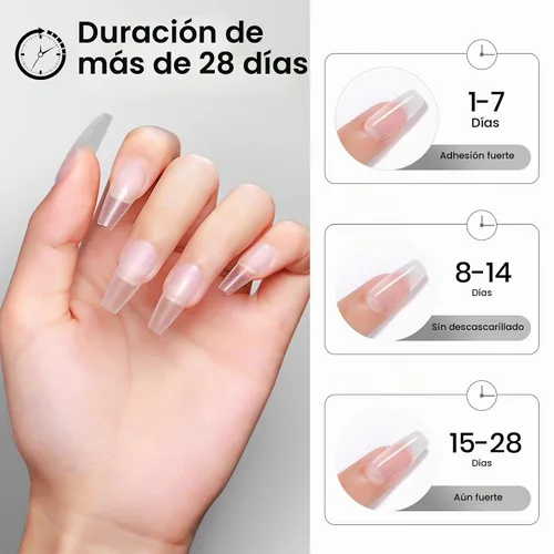 Vista 5 de MIZHSE - Pegamento de uñas sólido, 18g de pegamento de gel UV sólido para uñas y mini lámpara LED ligera para puntas de uñas acrílicas, pegamento