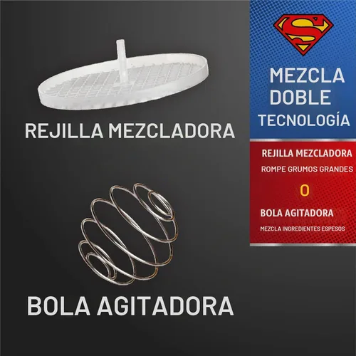 Vista 3 de Paladone Superman - Botella mezcladora de proteínas, 23 onzas, vaso
