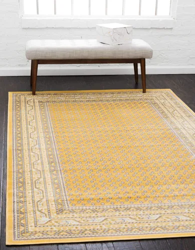 Vista 36 de Unique Loom Williamsburg Collection - Alfombra tradicional con borde central de puntos, alfombra de pasillo de 2 pies 9 pulgadas x 9 pies 10 Beige