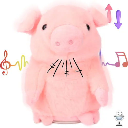 Vista 12 de Hopearl Gatito parlante repite lo que dices, gato con pez, juguete animado interactivo eléctrico, juguete de peluche para niños pequeños, 7 pulgadas