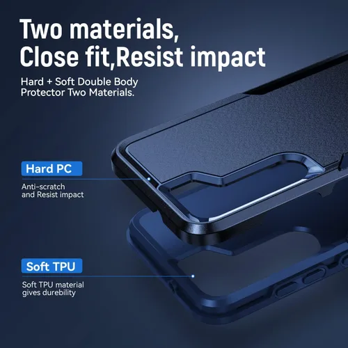 Vista 6 de Asuwish Funda para Samsung Galaxy S23 Plus 5G con protector de pantalla de vidrio templado y delgada híbrida de cuerpo completo, accesorios