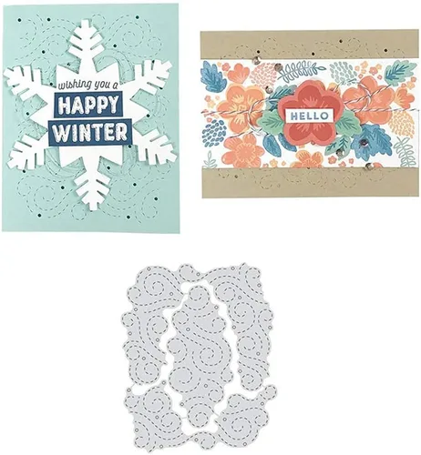 Vista 2 de Troqueles de corte de fondo de nube de metal, troqueles en relieve para tarjetas en relieve, plantillas para hacer tarjetas, álbumes de recortes