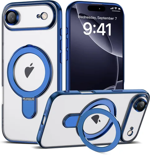 Vista 110 de Funda compatible con iPhone 12 con soporte de anillo magnético invisible [compatible con Mag-Safe] [Protector completo de lente de cámara] Funda