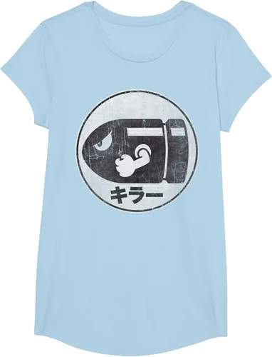 Vista 15 de Super Mario Camiseta con logotipo de Bullet Bill Distressed en Kanji