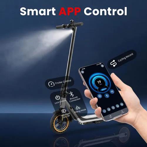 Vista 6 de Scooter eléctrico para adultos, motor de 500 W, 21/19 MPH, neumático Gris