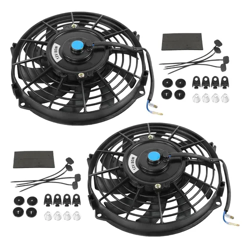 Vista 11 de JDMSPEED Nuevo ventilador universal delgado de 12V para radiador eléctrico, empuje/tirar, 7" de pulgada, kit de montaje negro, 10 aspas