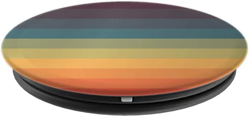 Vista 4 de PopSockets - Agarre y soporte para teléfonos y tabletas, diseño retro de rayas, color arco iris