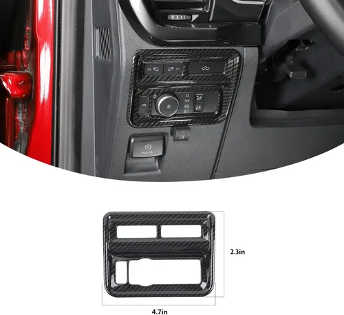 Vista 3 de Jimen Para 2021+ F150 Panel de control del panel de control del marco de la cubierta compatible con Ford F150 2021-2023 (grano de fibra de carbono)