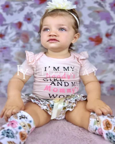 Vista 4 de fioukiay Conjunto de ropa para bebé recién nacida, conjunto de pantalones cortos, conjunto floral de verano