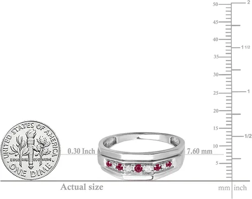 Vista 5 de Dazzlingrock Collection Anillo de boda redondo alternativo con diamantes blancos para él en plata de ley 925