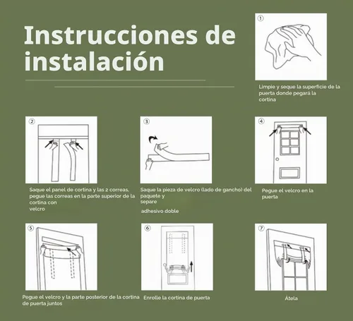 Vista 7 de PI Cortina Opaca para Puerta, Sombra de Privacidad que se Ata con Aislamiento Térmico, Cortina de Puerta Pequeña para Aula/Puerta Corredera/Puerta