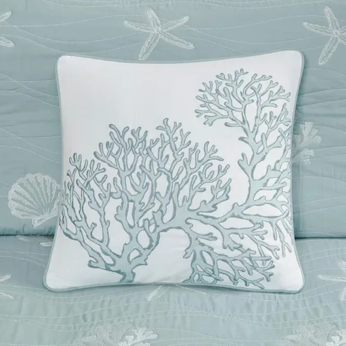Vista 10 de Harbor House Seaside - Juego de edredón reversible de algodón con diseño de almeja costera, estrellas de mar, bordado de coral, para todas