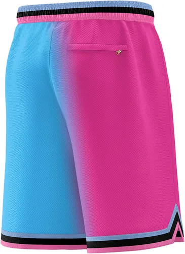 Vista 2 de KXK Pantalones cortos de baloncesto de malla para hombre, pantalones cortos deportivos para gimnasio, correr, entrenamiento con bolsillos