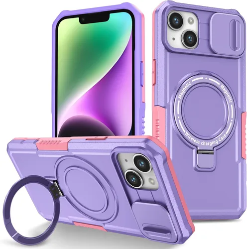 Vista 63 de Funda magnética para iPhone 11, soporte de anillo con ventana corrediza, funda protectora mate a prueba de golpes para iPhone 11 6.1, fundas