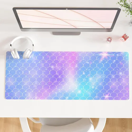 Vista 51 de Qiyi Alfombrilla de escritorio, grande, de mouse, vía láctea, decoración, piel sintética impermeable, protector para oficina, hogar, trabajo