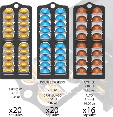 Vista 5 de J JACKCUBE DESIGN MK746C - Cápsula de café de madera rústica negra con 4 niveles, con capacidad para 80 unidades, compatible con Nespresso Vertuo Pod