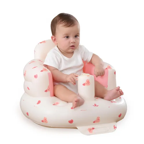 Vista 9 de AGITVPS Asiento de bebé inflable mejorado con bandeja para bebés de 3 a 36 meses, asiento de bumbo con bomba de aire integrada con bandeja, silla