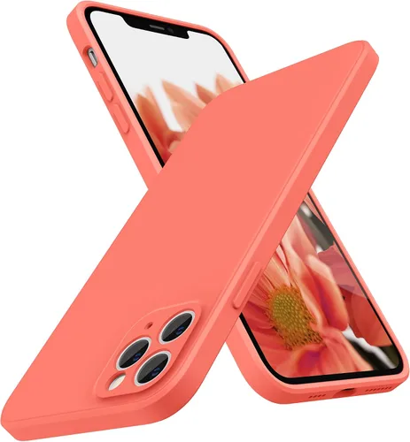 Vista 25 de SURPHY Funda de diseño para iPhone 11 Pro Max con protección para cámara, diseño de borde recto, silicona líquida delgada, piedra