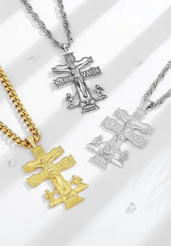 Vista 107 de CELESTIA Medallas de plata de ley 925 San Miguel/San Cristóbal/San Benito/San Gabriel/Virgen María/Jesús/Caravaca/Metatrón/Sello de los Siete