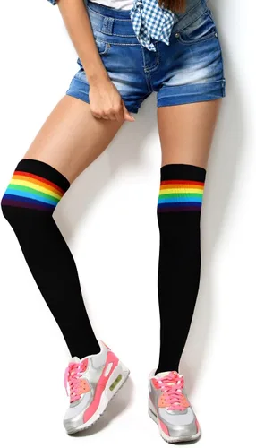 Vista 6 de Benefeet Sox Womens Thigh High Socks Girls Novelty Cotton Over the Knee High Socks Funny Crazy Long Stockings Leg Warmers