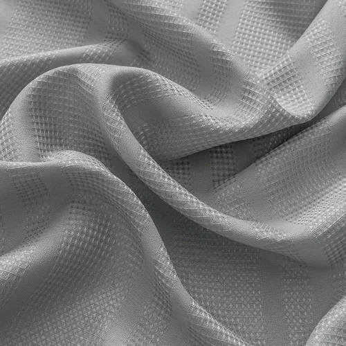 Vista 6 de Home Queen Stripe Waffle - Cortinas para ventana de baño, 30 pulgadas de Gris