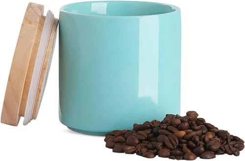 Vista 17 de Recipientes de cocina Sweejar, tarro de almacenamiento de cerámica para alimentos, recipientes apilables con tapa hermética de madera para servir