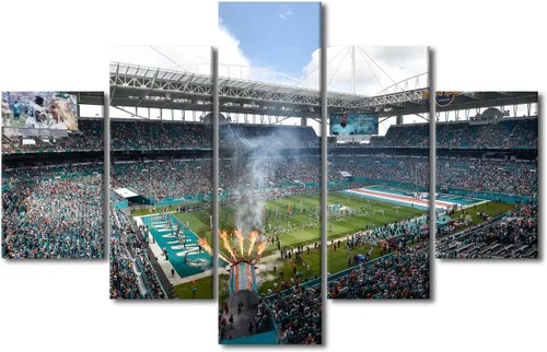 Vista 47 de Arte de pared en lienzo de estadio Allegiant, arte de pared para sala de estar, equipo de fútbol americano, pintura moderna de Nevada Las Vegas