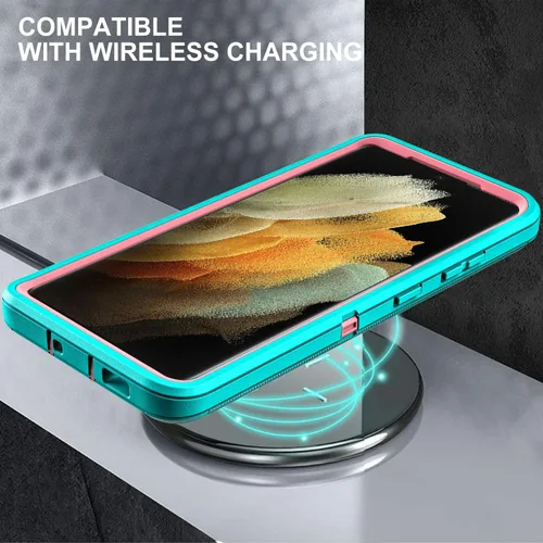 Vista 6 de YKHJKLEC Funda para Samsung Galaxy S21 Ultra, con 2 piezas [protector de pantalla de TPU flexible autorreparable y protector de lente de cámara]