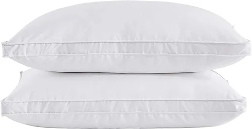 Vista 14 de puredown - Juego de 2 almohadas de plumas de ganso, tamaño estándar, colección de calidad de hotel, con funda de 100% algodón, color gris 2-Gris