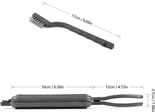 Vista 2 de HAWOK Plancha para Gofres de Hierro Fundido Cuadrada Plancha para Gofres Cuadro negro