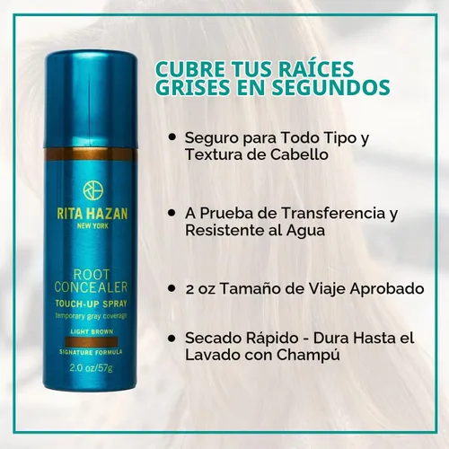 Vista 3 de Rita Hazan - Espray para retocar raíces y cubrir canas, color rubio, 2 onzas