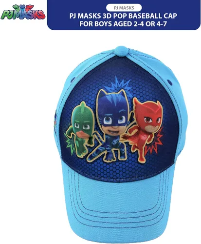 Vista 4 de PJ Masks Boys' Baseball Cap - 3D Catboy, Owlette, Gekko Curved Brim Snap Back Hat (2T-7)