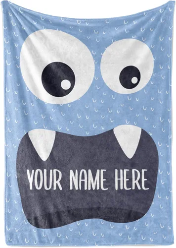 Vista 8 de Manta personalizada con diseño de aventura que espera la naturaleza, para niños o adultos con bonito nombre personalizado, suave y afelpado