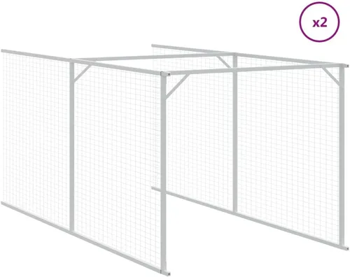 Vista 7 de vidaXL Casa para Perros con Techo Antracita 46.1"x239.8"x48.4" Acero Galvanizado