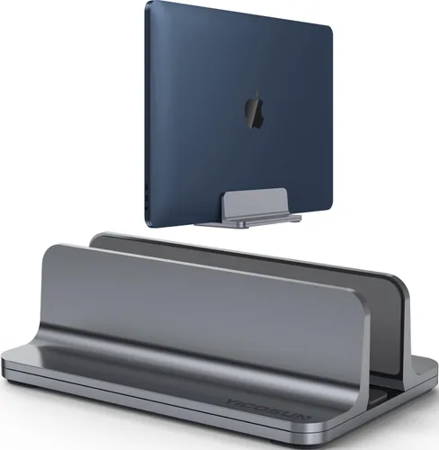 Vista 9 de YICOSUN Soporte vertical de aluminio para laptop para escritorio, base de ancho ajustable para MacBook, Surface, Samsung, HP, Dell de hasta 17.3