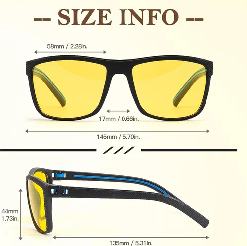 Vista 5 de FIMILU Paquete de 2 lentes de conducción nocturna para hombres, visión nocturna polarizada que reduce el deslumbramiento y mejora las habilidades