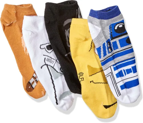 Vista 2 de STAR WARS Chewbacca Darth Vader R2-D2 Faces - Calcetines tobilleros (5 unidades)