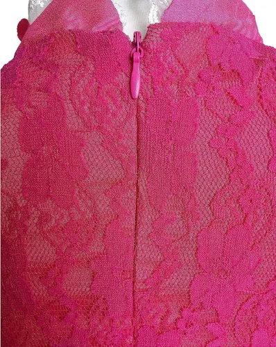 Vista 5 de Xinfenglai Disfraz de princesa rosa para niñas y niños con accesorios varitas mágicas, collares, coronas y guantes