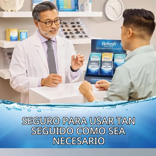 Vista 4 de Refresh Optive Advanced Lubricant Oye Gotas para los ojos secos, sin conservante, 0.01 fl oz contenedores de un solo uso, 30 cuentas