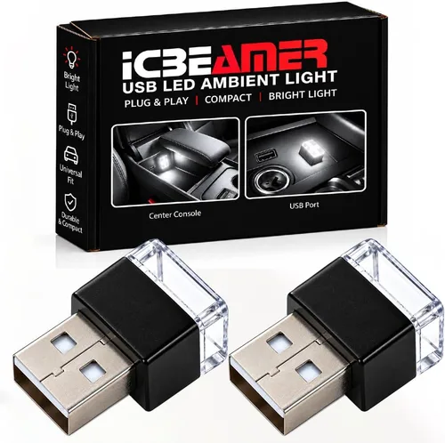 Vista 16 de ICBEAMER Paquete de 1 luz LED USB mini (rojo) Kit de iluminación de acento interior/nano para coche, enchufe directo, iluminación ambiental