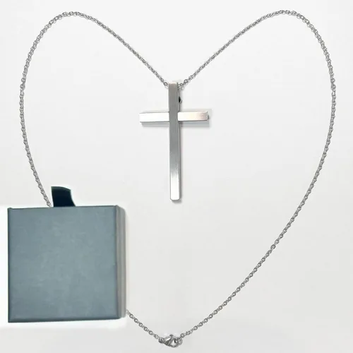 Vista 9 de Collar de cruz de defensa personal, cadena de 21 pulgadas, herramienta de protección oculta de acero inoxidable con bloqueo de seguridad, Acero