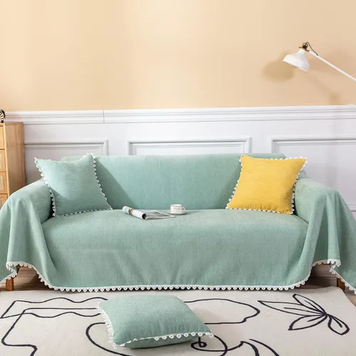 Vista 27 de VClife Funda bohemia de felpilla para sofá, apta para mascotas, gruesa, beige, crema, blanco, a cuadros, triangular, con borlas, agradable a